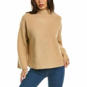 A.L.C. Louise Sweater Size XS Mock Neck Ribbed Merino Wool Camel Oversized ALC